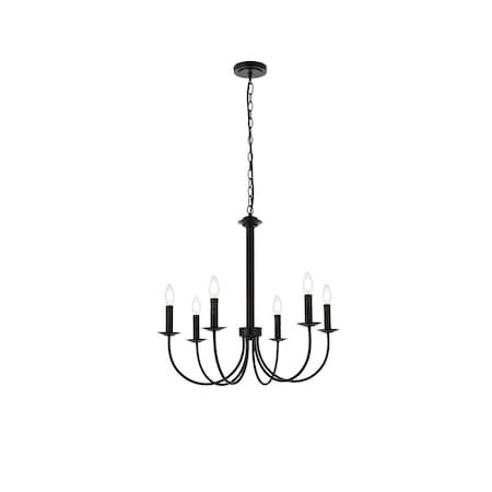 Living District Brielle 6 Lights Pendant In Black LD7040D26BK